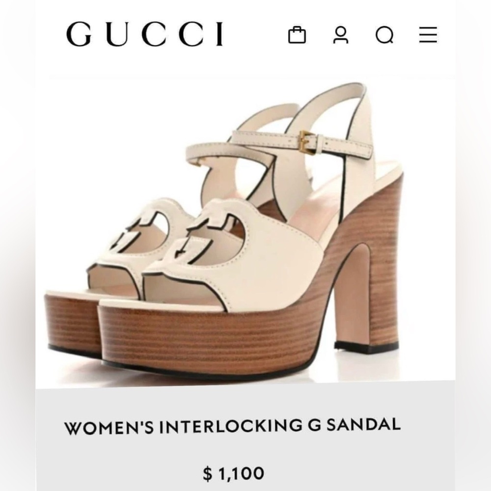 Gucci Women's Cream Platform Sandals